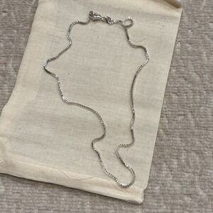 New Sterling Silver 16" Box Chain